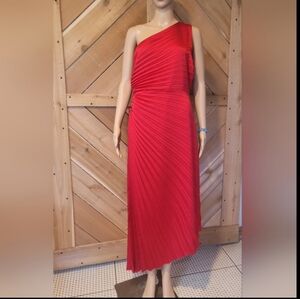 Badgley Mischka Kelsey Sleeveless One Shoulder Asymmetric Fit and Flare Dress